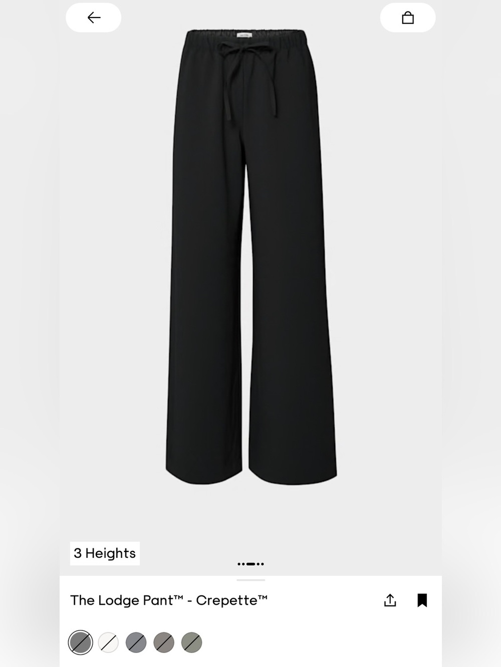 Aritzia The Lodge Pant™ - Crepette™ Wide-Leg Pants in Black XS Tall